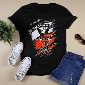 Las Vegas Raiders And Texas Tech Red Raiders Dual Fan Pride T-Shirt