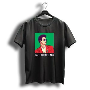 Last Christmas Retro Style Festive Jacket Sunglasses Tree T-Shirt