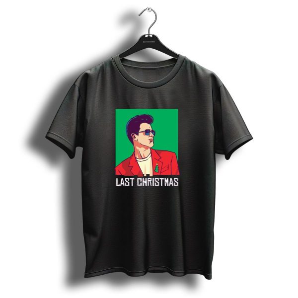 Last Christmas Retro Style Festive Jacket Sunglasses Tree T Shirt 1 t shirt 1