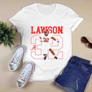Lawson 32 Alabama Crimson Tide Football Caricature T-Shirt