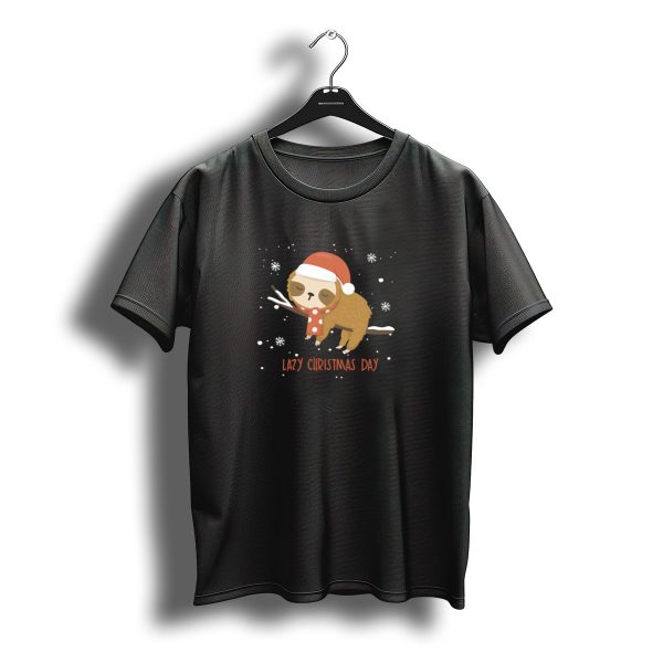 Lazy Christmas Day Santa Hat Sloth Snowflake Merry Slothmas T Shirt t shirt 1