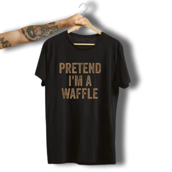 Lazy Halloween Costume Pretend IM A Waffle Funny T Shirt t shirt 1