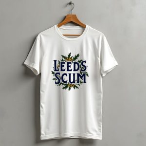 Leeds Scum Christmas Holly Festive T Shirt 1