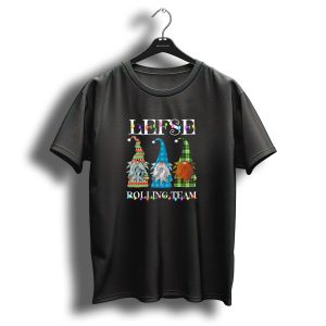 Lefse Rolling Team Christmas Gnomes With Holiday Lights T Shirt