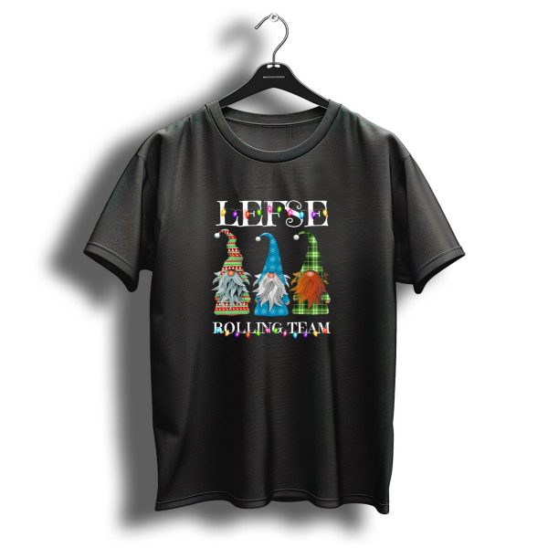Lefse Rolling Team Christmas Gnomes With Holiday Lights T Shirt 1 t shirt 1