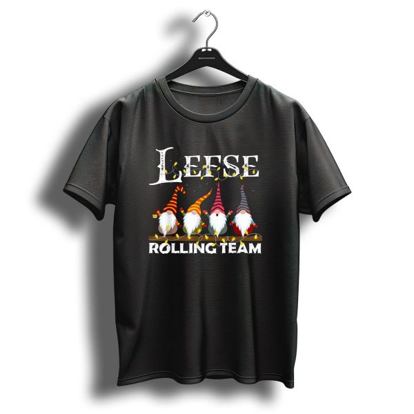 Lefse Rolling Team Gnome Xmas Festive Merry Christmas Lights T Shirt 1 t shirt 1