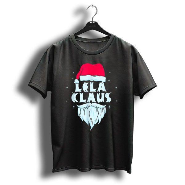 Lela Claus Santa Christmas Beard Hat Holiday Stars T Shirt 1 t shirt 1