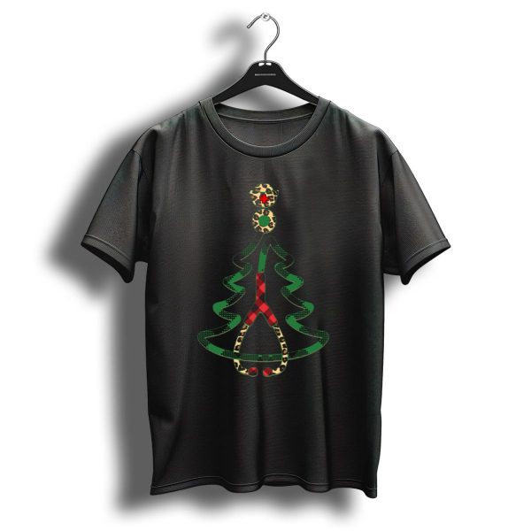 Leopard Print Christmas Tree Nurse With Stethoscope And Red Cross T Shirt 1 t shirt 1