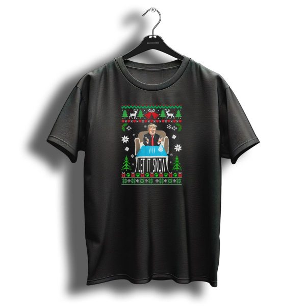 Let It Snow Ugly Christmas Sweater Trump Santa Holiday T Shirt 1 t shirt 1