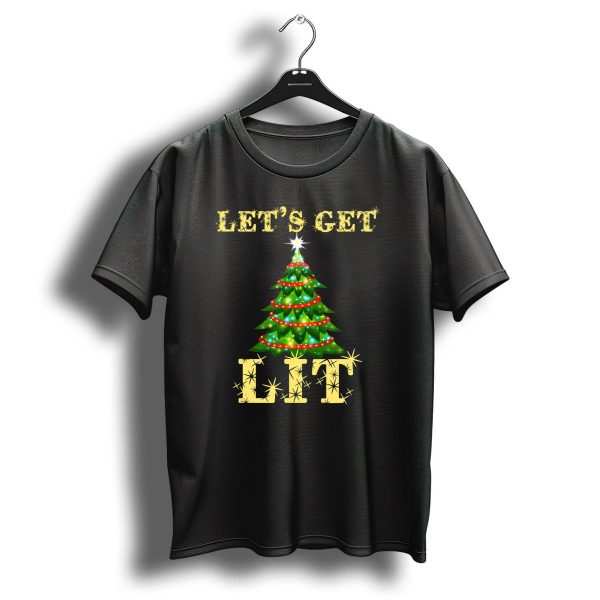Lets Get Lit Christmas Tree Lights Party T Shirt 1 t shirt 1