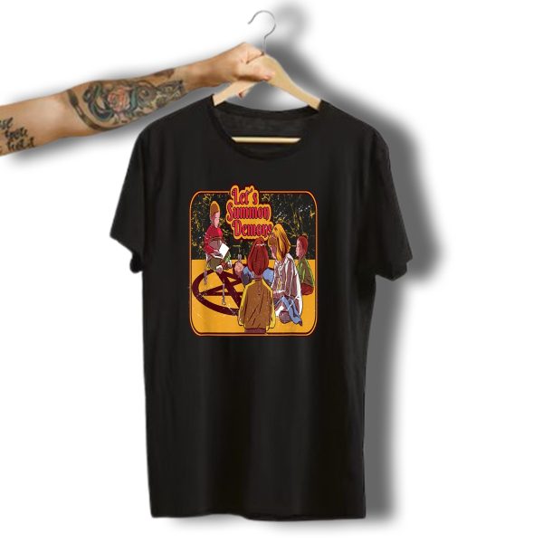 Lets Summon Demons Halloween Horror Friends Creepy T Shirt t shirt 1