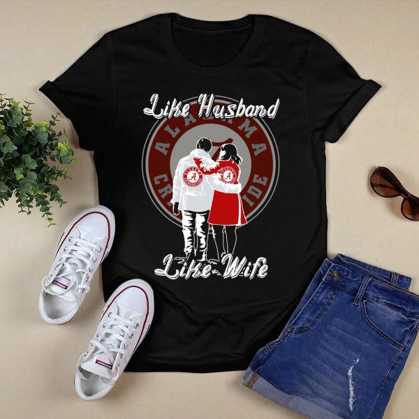 Like Husband Like Wife Alabama Crimson Tide T Shirt Style 1 Black 1