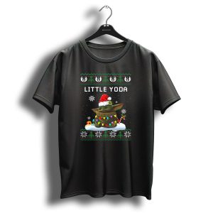 Little Yoda Santa Christmas Lights Ugly T Shirt
