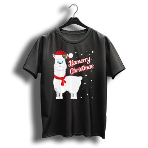 Llama Llamerry Christmas Santa Cla Holiday Festive T Shirt