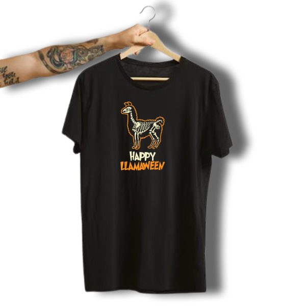 Llama Skeleton Happy Llamaween Halloween T Shirt 1 t shirt 1