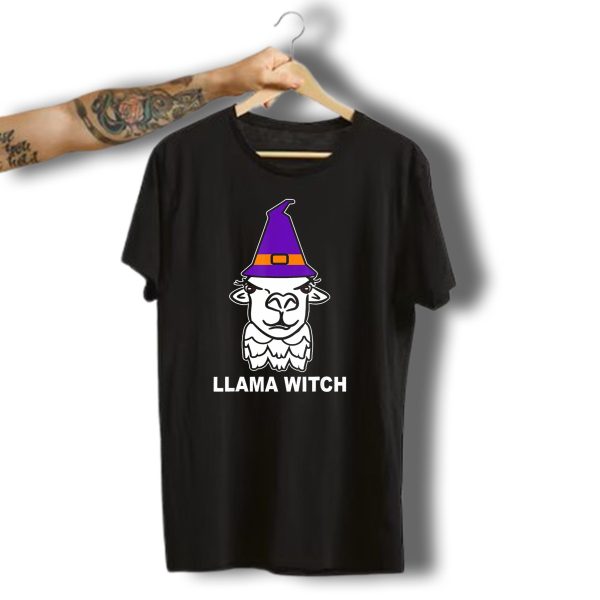 Llama Witch Halloween Funny Alpaca Lovers Creepy Hat T Shirt t shirt 1