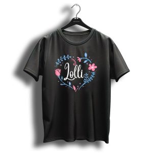 Lolli Flower Heart Grandma Christmas Birthday T-Shirt