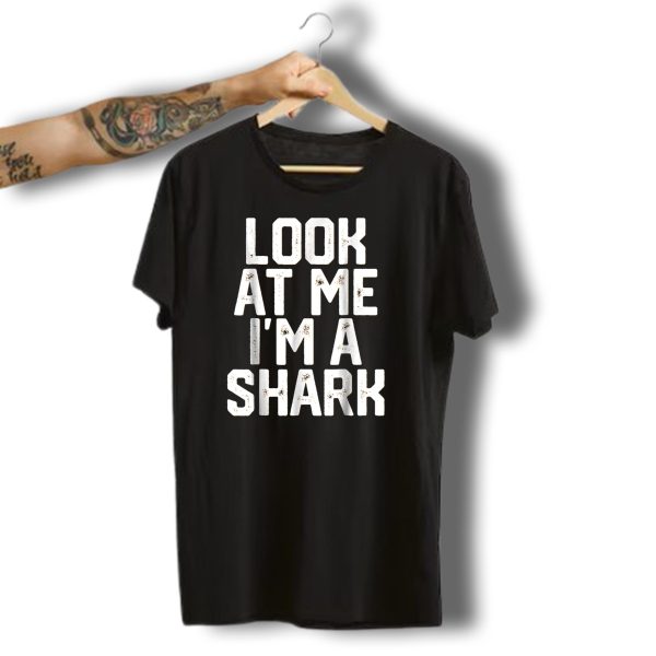 Look At Me IM A Shark Funny Lazy Halloween Costume T Shirt t shirt 1