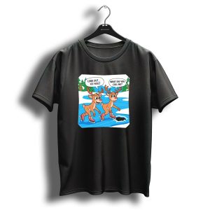 Look Out Ice Hole Ice Skating Reindeer Christmas Humor T Shirt