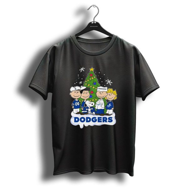 Los Angeles Dodgers Merry Christmas With Snoopy And Peanuts Characters T Shirt 1 t shirt 1