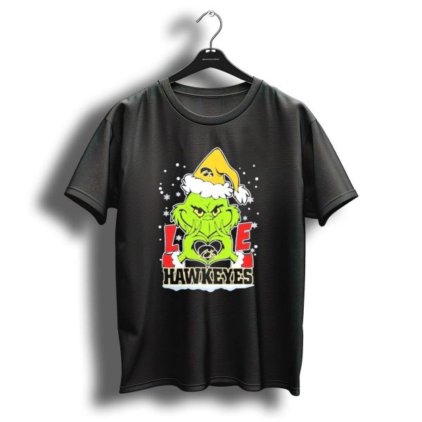Love 2024 Iowa Hawkeyes Grinch Christmas Football T Shirt 1 t shirt 1