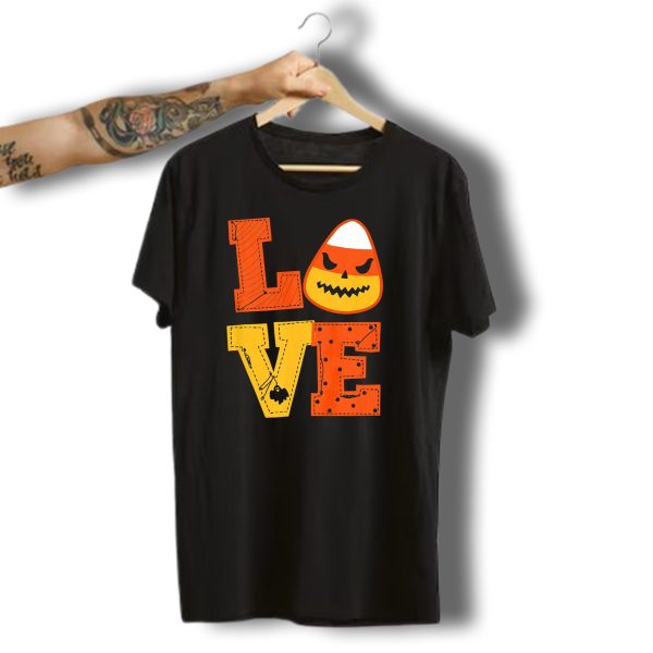 Love Candy Corn Halloween Pumpkin T Shirt t shirt 1
