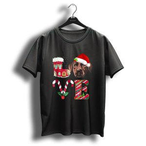 Love Christmas Chocolate Labrador Holiday T-Shirt