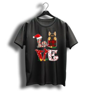 Love Christmas German Shepherd Pocket T-Shirt