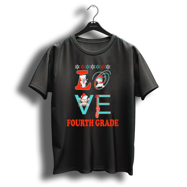 Love Christmas Teacher Student Fourth Grade T Shirt 1 t shirt 1