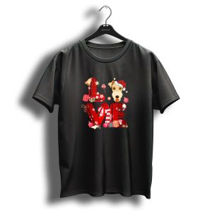 Love Christmas Wire Hair Fox Terrier T-Shirt