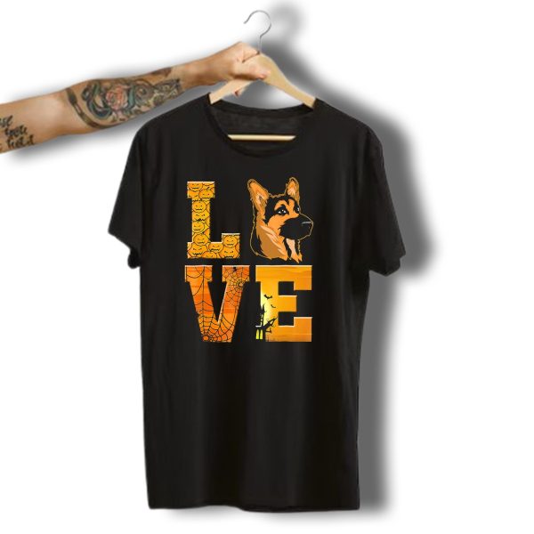 Love German Shepherd Halloween Pumpkins T Shirt t shirt 1