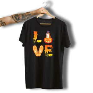 Love Halloween Flip Flop Spider Dog Pumpkin T-Shirt