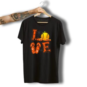 Love Halloween Softball Pumpkin T-Shirt