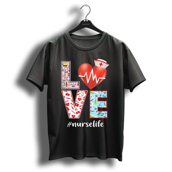 Love Heartbeat Nurselife Christmas Nursing T Shirt 1 t shirt 1