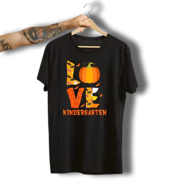 Love Kindergarten Pumpkin Halloween Bats Ghosts Spider T Shirt t shirt 1