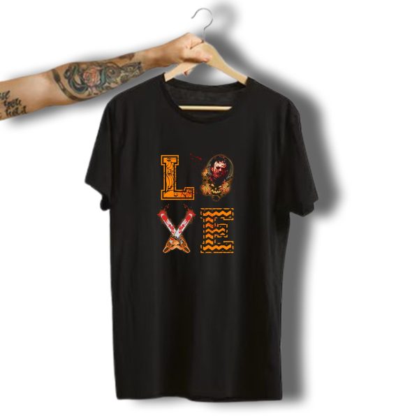 Love Leatherface Horror Chainsaw Halloween T Shirt t shirt 1