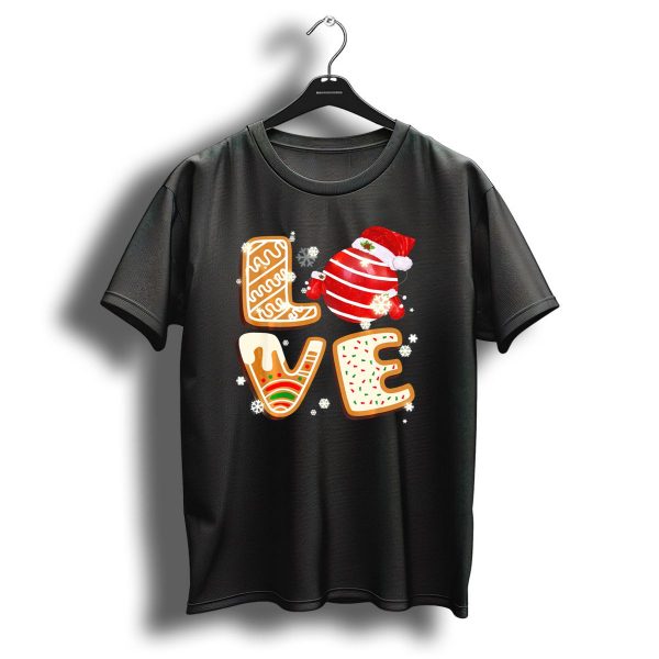 Love Merry Christmas Teacher Cookie Ornament Snowflakes T Shirt 1 t shirt 1