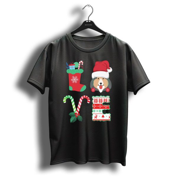 Love My Pekingese Christmas Dog With Festive Holiday Stocking And Candy Cane T Shirt 1 t shirt 1