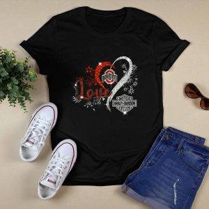 Love Ohio State Buckeyes HD Motorcycles T Shirt