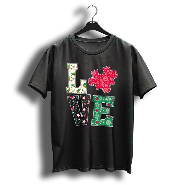 Love Puzzle Christmas Autism Awareness Holiday T Shirt 1 t shirt 1