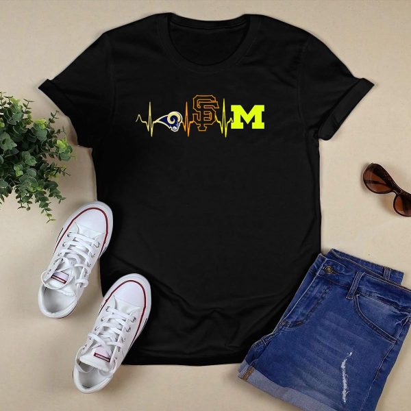 Love Rams San Francisco Giants Michigan Wolverines Mw T Shirt Black 1