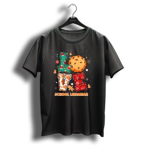 Love School Librarian Cookie Christmas Snowflakes Ornaments T-Shirt