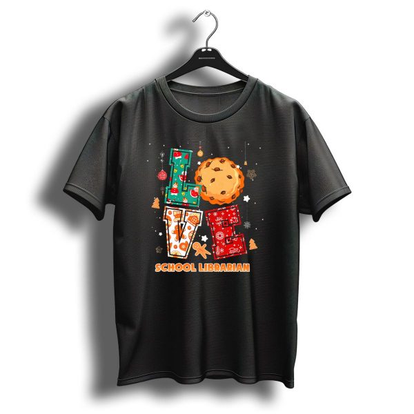 Love School Librarian Cookie Christmas Snowflakes Ornaments T Shirt 1 t shirt 1