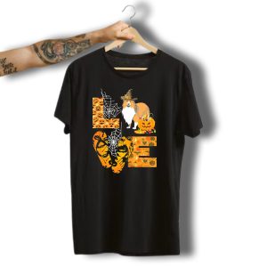 Love Sheltie Pumpkin Halloween Spiders And Jack O' Lanterns T-Shirt