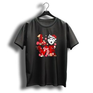 Love Siberian Husky Christmas Holiday Elements T-Shirt