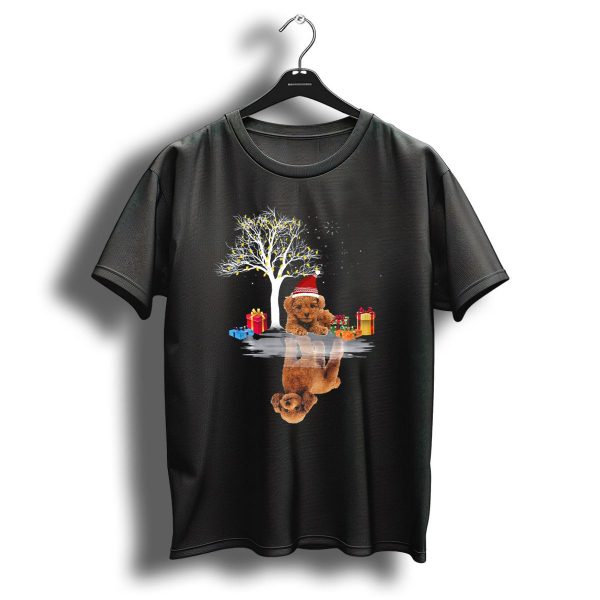 Lovely Poodle Dog Reflection Christmas Tree And Gifts T Shirt 1 t shirt 1