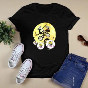 Lsu Halloween Nightmare Bicycle Moon Tiger Logos T-Shirt