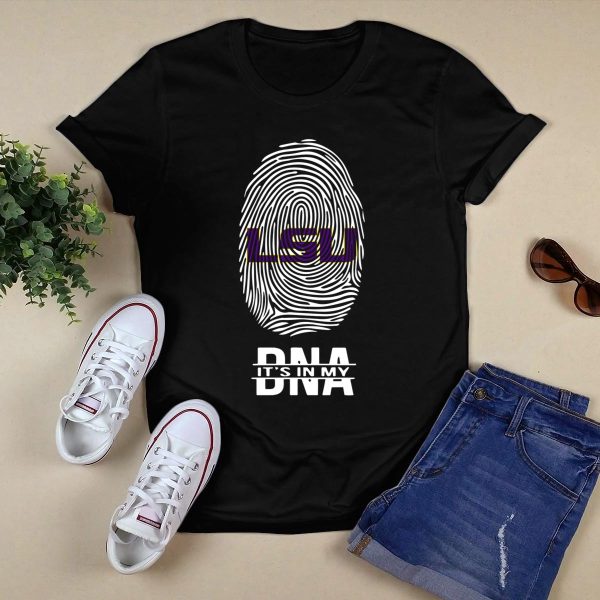 Lsu Its In My Dna Fingerprint Tiger Spirit T Shirt Black 1