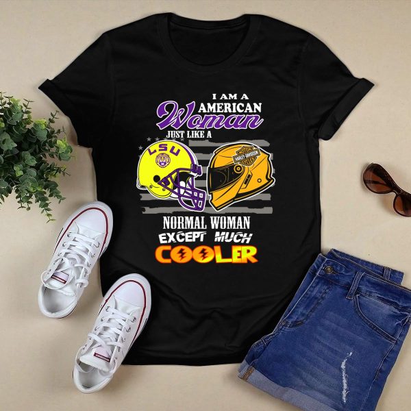 Lsu Tigers American Woman HD Cooler Helmet T Shirt Black 1