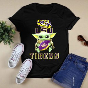 Lsu Tigers Baby Yoda Football T-Shirt